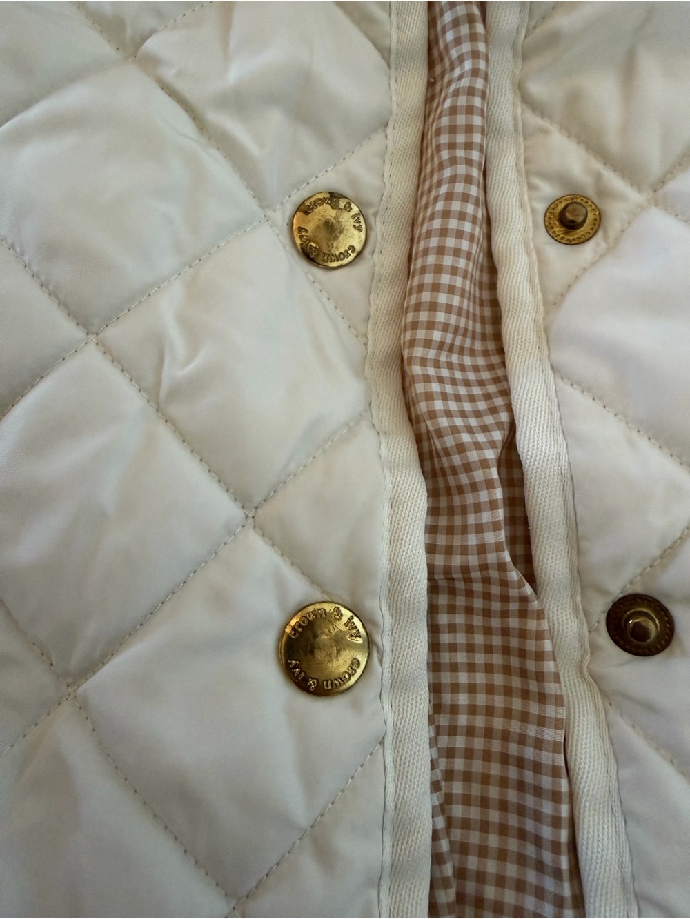 crown & ivy Quilted Cream Jacket with Gold Buttons - Picture 4 of 6